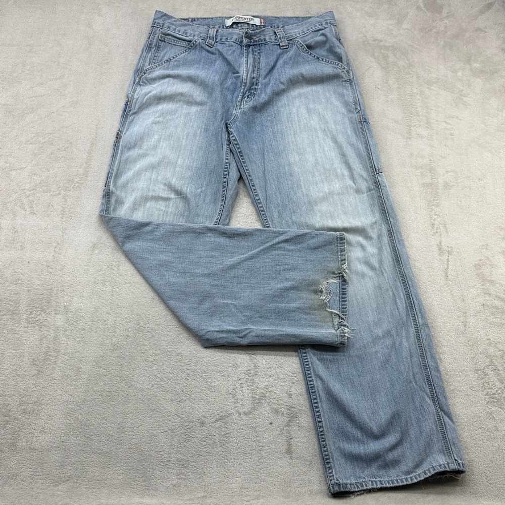 VTG Levi's Carpenter Jeans Men 34x32 Light Wash Loose Straight Distressed Y2K